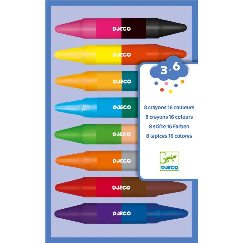 Djeco - 8 twins crayons