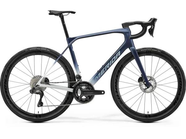Merida Scultura Endurance 9000 racercykel carbon silk mountain dust blue/white - Cykelstørrelse Small