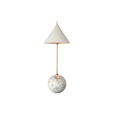 Cleo Orb Base Desk Lamp Antique Brass/white
