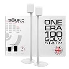 One / ERA100 Golvstativ Dubbelpack (2 st), Vit | Kompatibelt med Sonos One, Play:1, One Gen 2, One SL | Framtidssäker Design, Även Kompatibelt med ERA 100, Designat av Sound Bass UK. Dubbel, Par