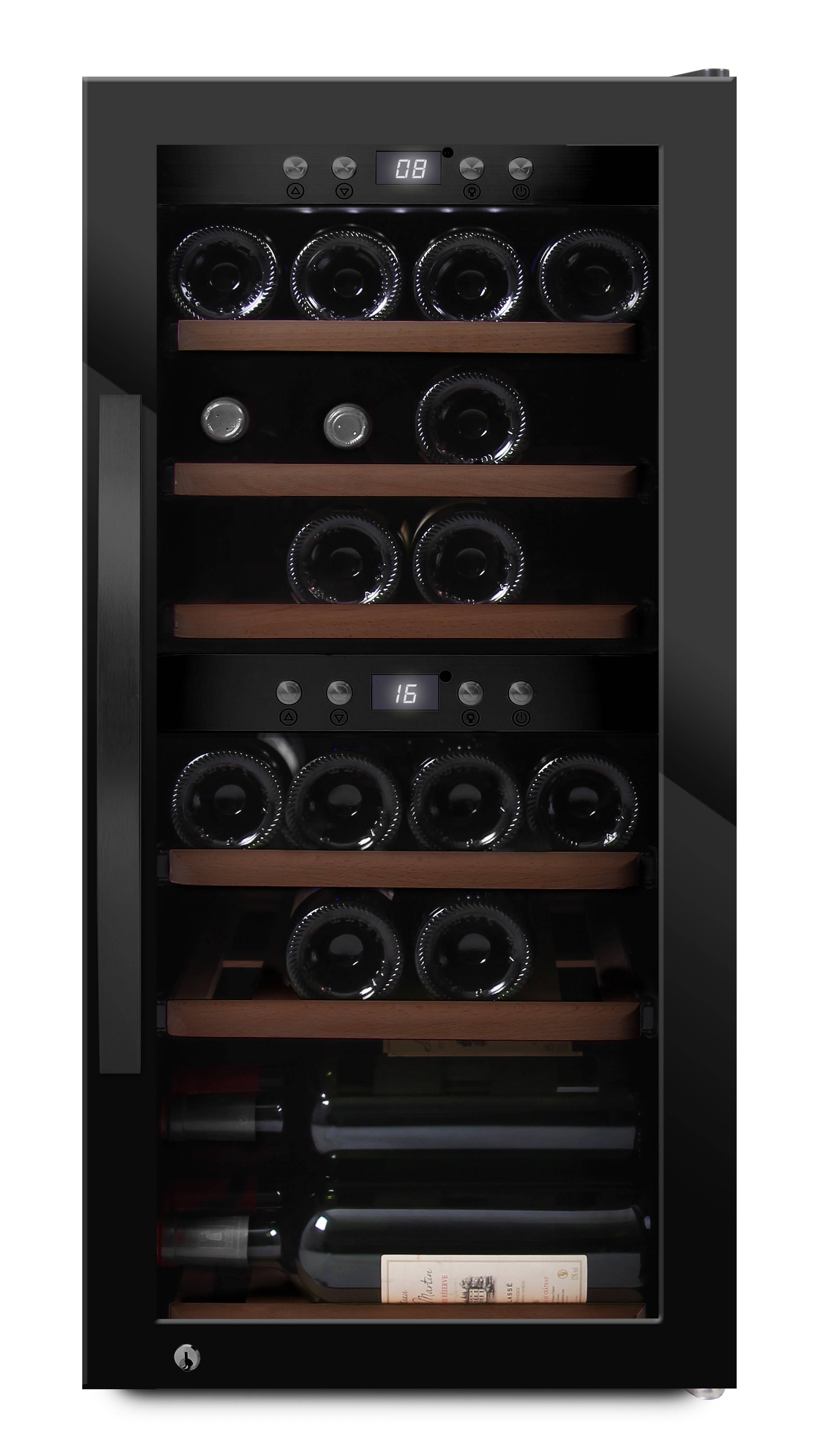 (Outlet) - Fristående vinkyl - WineExpert 24 Fullglass Black