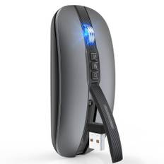 Dual Mode 2400dpi Type-c Rechargeable Wireless Mouse One-click Desktop 2.4g Bt5.1 Silent Bluetooth Usb C Gaming Mice svart