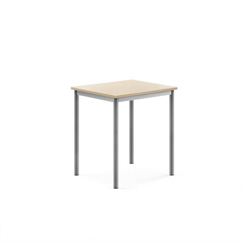 Bord SONITUS, 700x600x760 mm, stativ silver, ljuddämpande högtryckslaminat, björk