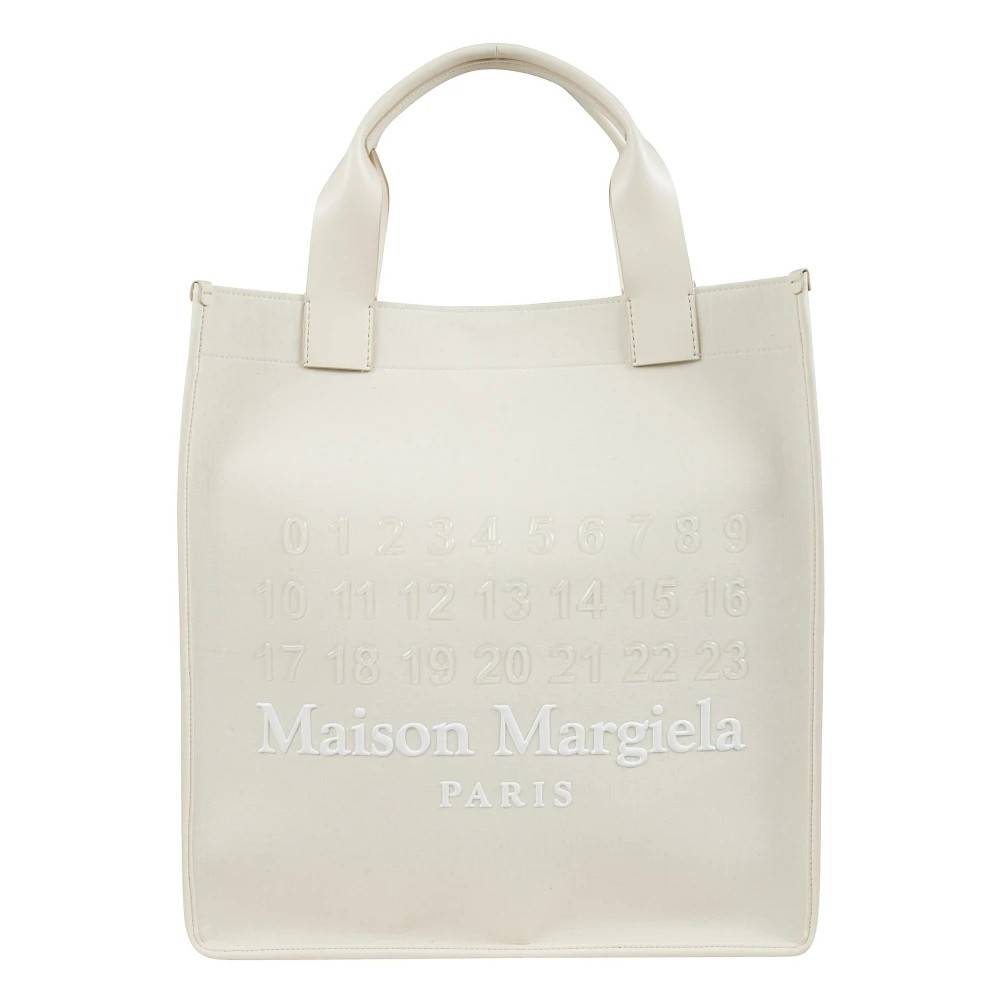 Maison Margiela Hvid Bomuld Vertikal Cabas Skuldertaske - Tasker - Herre - Hvid - ONE SIZE - Bomuld