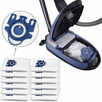 1/3/8/12 st 3D-dammsugarpåsar, 3D Airclean GN-dammsugare kompatibla med Miele Classic C1, Complete C1, Complete C2, Complete C3, S227 S240, S270, S400 - Multifärgad (Blå-GN-12PCS,Blå-GN-8PCS,1 st - blå,3 st - blå)