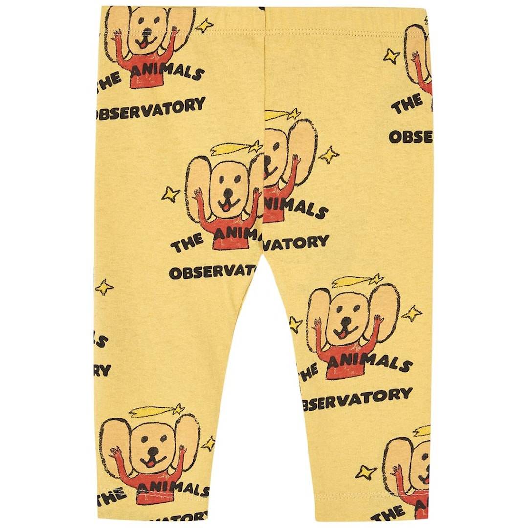 The Animals Observatory Penguin Baby Leggings Yellow Logo 6 months Gul 6 måneder Drenge, Piger