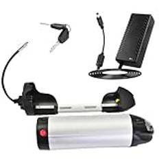 ZXLLAFT 24 Volt litiumbatteri 48V 10,4Ah 7,8Ah 12,8Ah Ebike-batteri 24V 13Ah 15,6Ah Elcykelbatteri 36V 10,4Ah 16Ah med 4-stiftsport för 300W - 650W motorer,Bullet 48v10.4ah 330mm