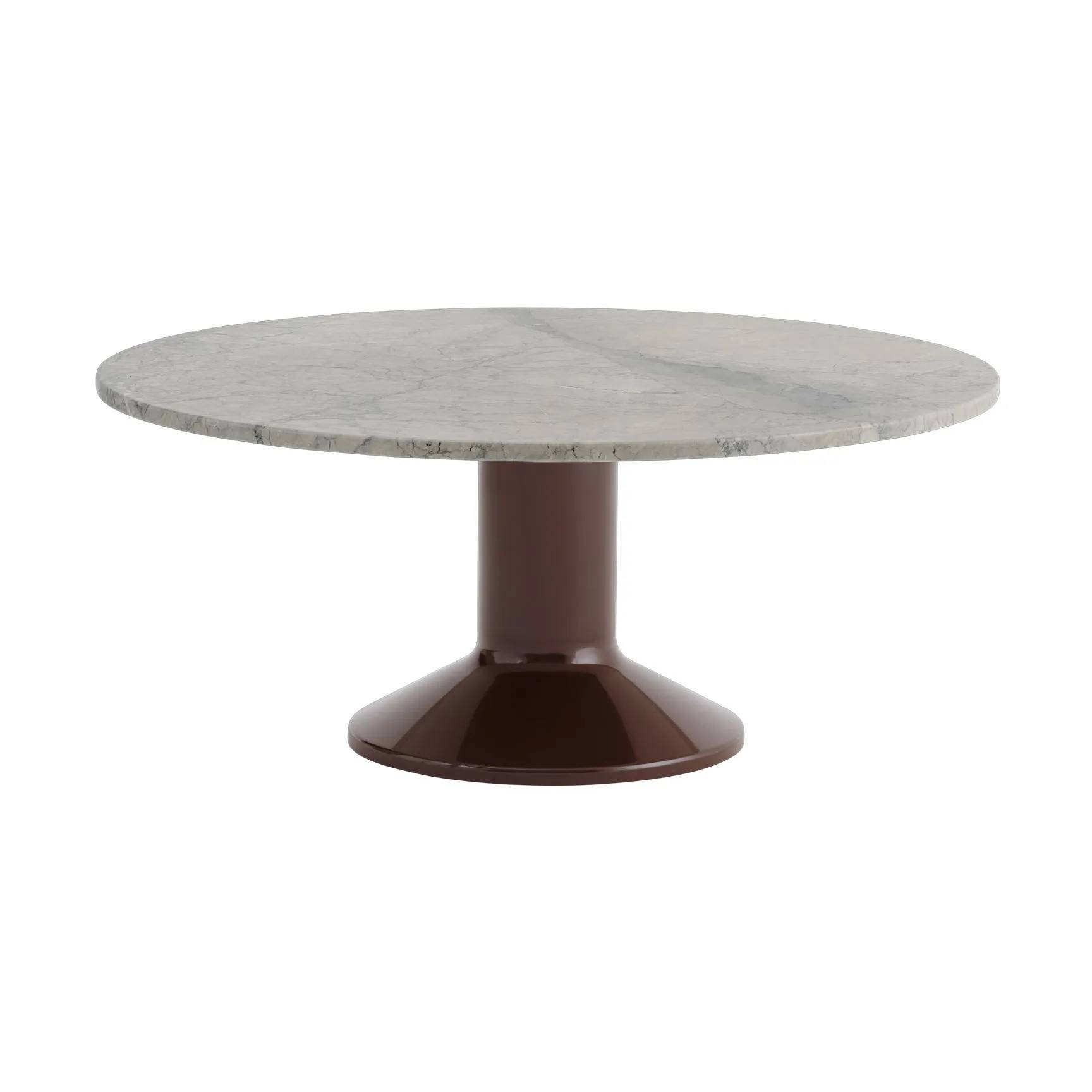 Muuto Midst soffbord Grey marble-dark red, Ø90 cm - Röd