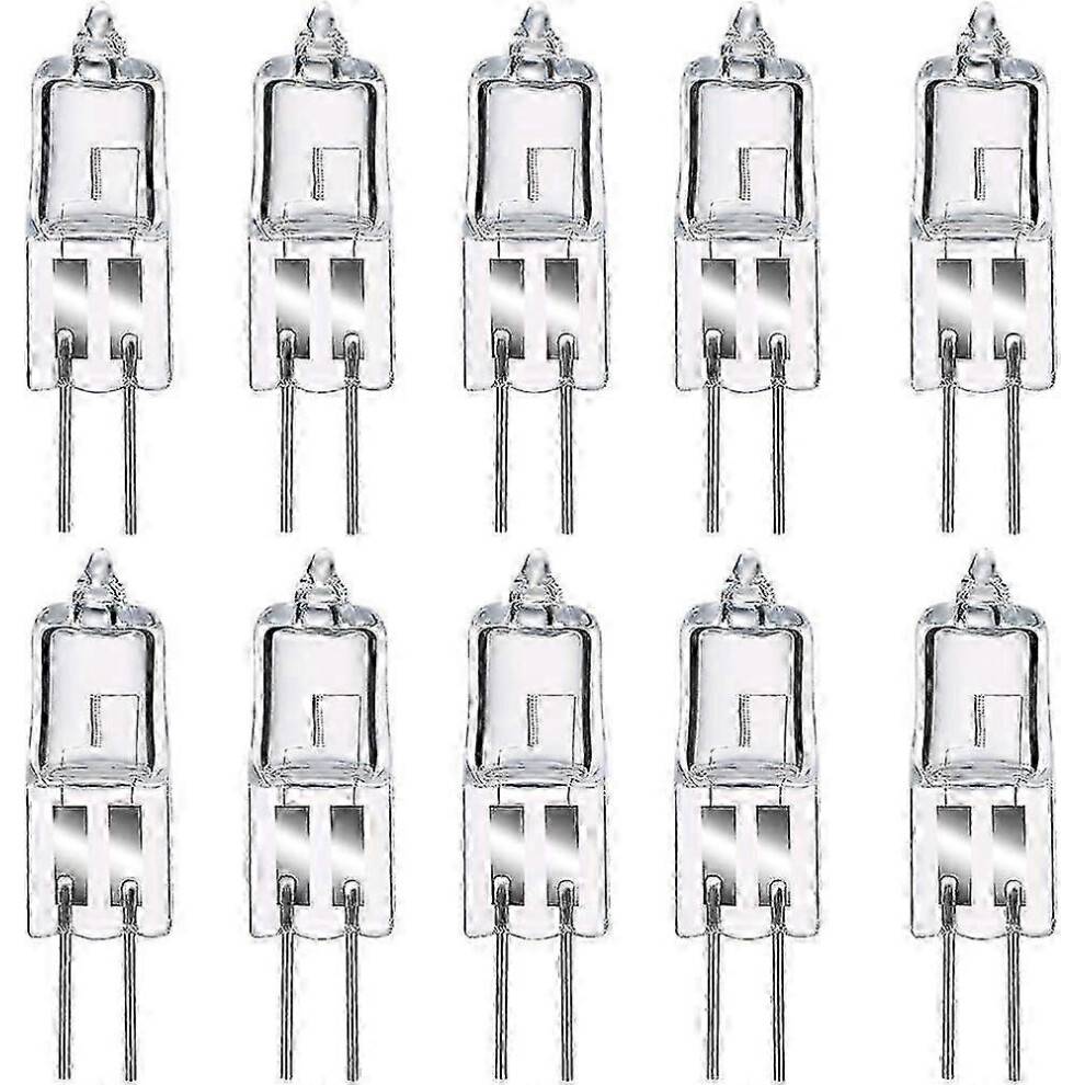 Halogenpærer G4 20w 12v, varm hvid 2800k, dæmpbar transparent kapsel 10 stk.