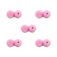 5 set fuskpälshår fluffig pompom boll unik och flexibel gör-det-själv pom för hattar och halsdukar stor pom pom pom boll plysch gör-det-själv poms boll rosa