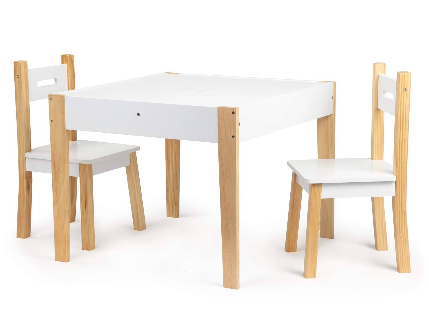 Barnbord & Stolar Set - Furu, Förvaring, Avtagbar Skiva