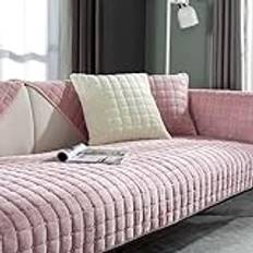 TAUIANE Sofa Slipcover Corner 3/2/1/4 Seater Sofa Cover L Shape Couch Cover Velvet Thick Sofa Protector Washable for Sectional Couch,09 pink,90 * 70cm