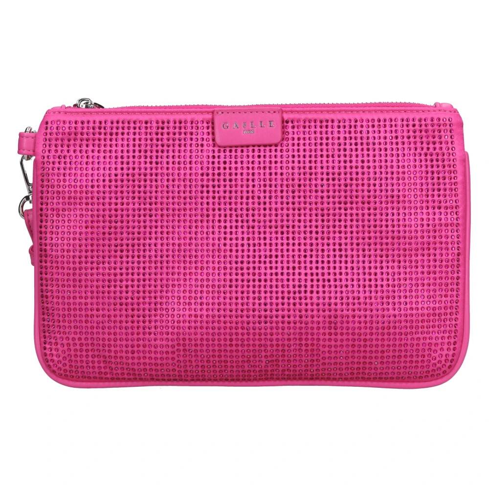 Gaëlle Paris Satin og Rhinestone Taske - Tasker - Dame - Lyserød - ONE SIZE - Satin
