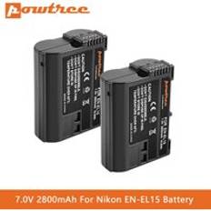 Sv -el15 en-el15a batteri för nikon d7000 d7100 d7200, d850 d750 nikon d7500 batteri d810 d500 d800 d610 d600 en-el15b batteri l5 - 2 picec batteri