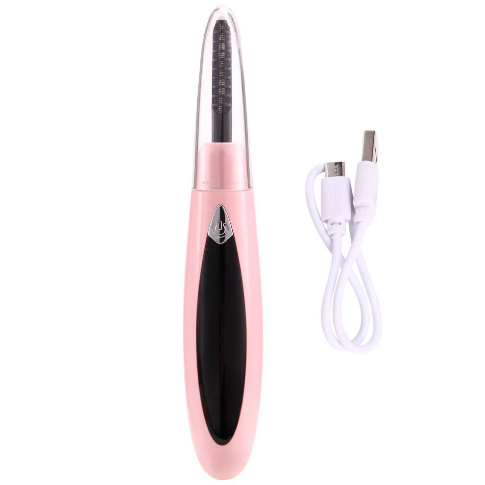 Electric Heated Eyelash Curler USB Charge Makeup Curling Kit Long Lasting Natural Eye Lash Curler Pink
