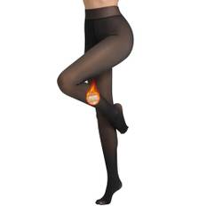 Vertvie Damtermostrumpbyxor, genomskinliga vinterleggings med innerfleece, hög midja, fodrade plyschstrumpor, genomskinliga, varmhållande tights, stretch, tjocka benvärmare, strumpbyxor, 300g für