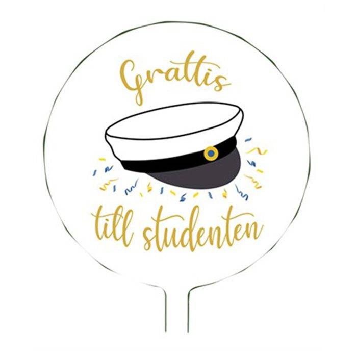 Folieballong student vit - Vit