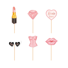 6 stk. Cupcake Skilte Bride Team Mix – Perfekt til Polterabend Dekoration