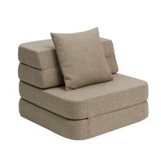 KK 3 FOLD SOFA SINGLE - SAND W. SAND