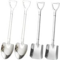 4 st kaffesked bestick set rostfritt stål retro järn spade glass sked skopa tesked servis kaffe skopa