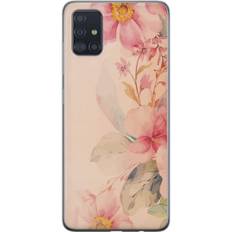 Samsung Galaxy A51 Gennemsigtigt Telefoncover Färgsprakande Blommor