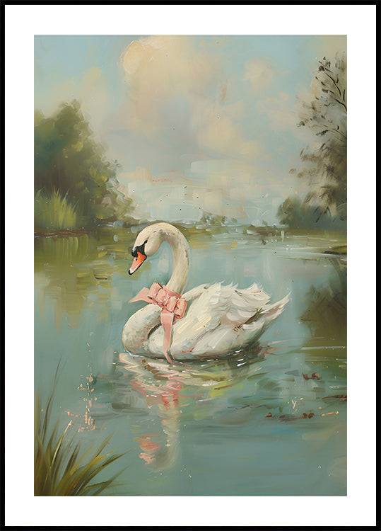 Vintage Swan Coquette (100x140cm) - Plakater > Vintage Posters, Djur Posters, Illustrationsposters, Natur Posters, BD, LANGFIX