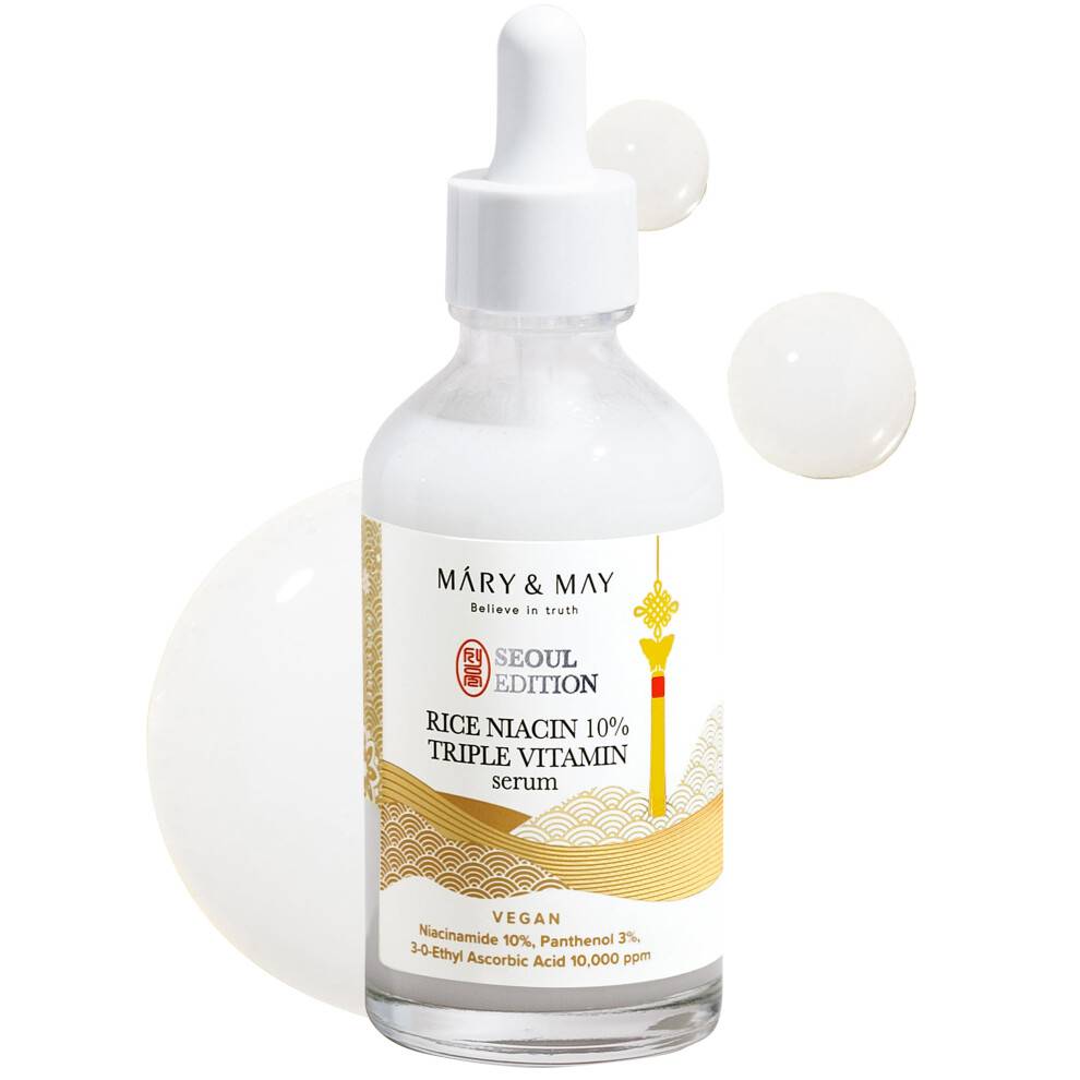 Mary & May, Seoul Edition, Rice Niacin 10% Triple Vitamin Serum, 2,7 fl oz (80 ml)