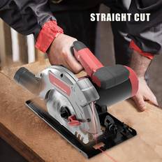 Circular Saw 1500W Powerful Circular Saws with Track Guide 5000RPM Compact Circular Saw with 2 Saw US PLUG röd