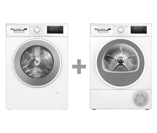 Bosch Wan2829wsn & Wth85v0csn Serie 4 Tvätt+Tork Paket