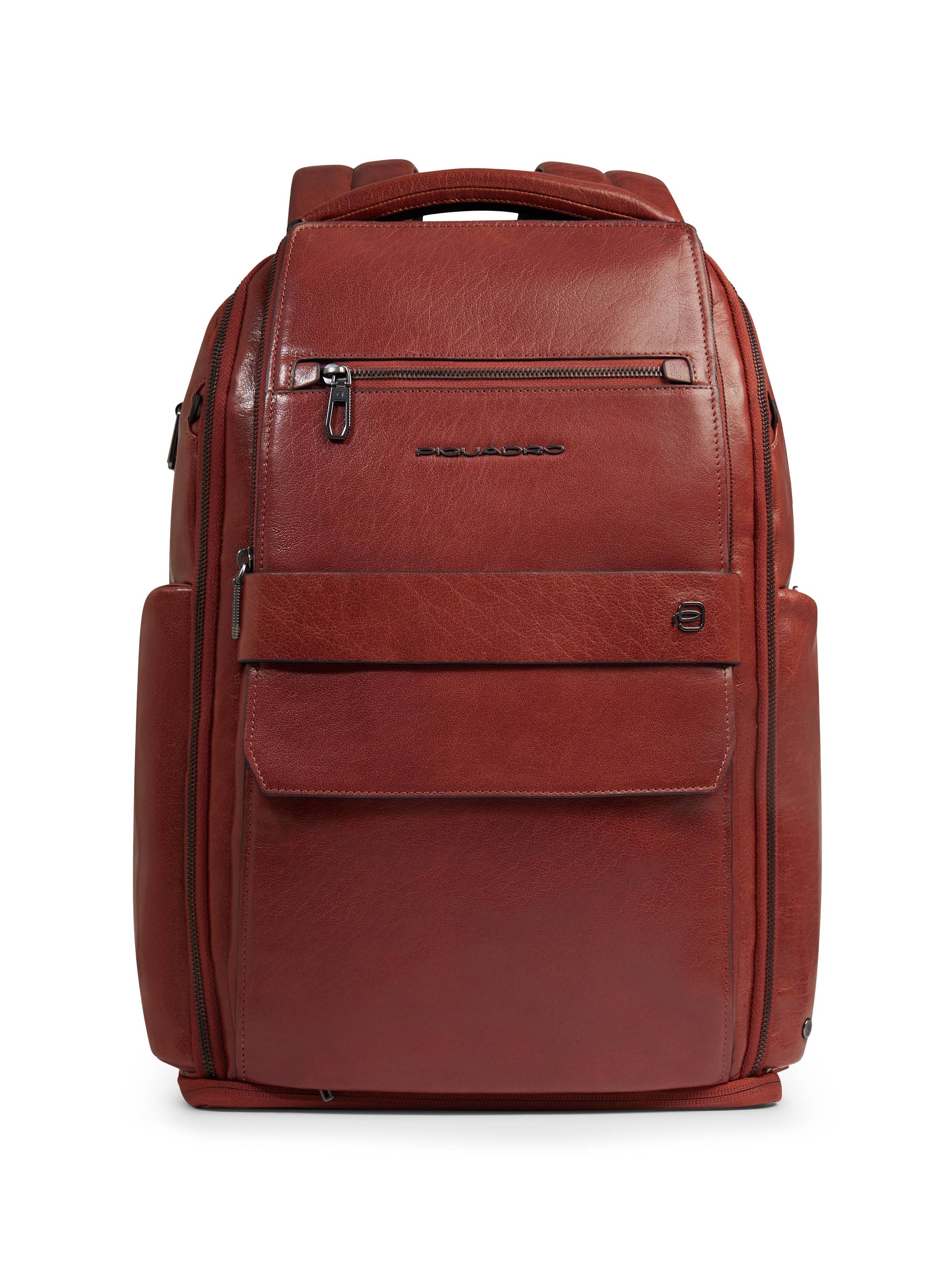 Piquadro Solm Daypack Læder 44 cm Laptoprum  Brun