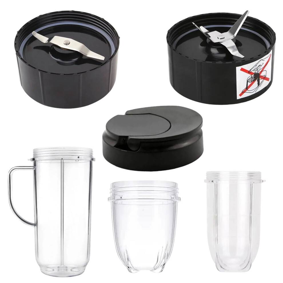 Reservedele kompatible med Magic Bullet, BPA-fri fødevaregodkendt plastik med Magic Bullet blenderkopper, flip-top, to-go låg og