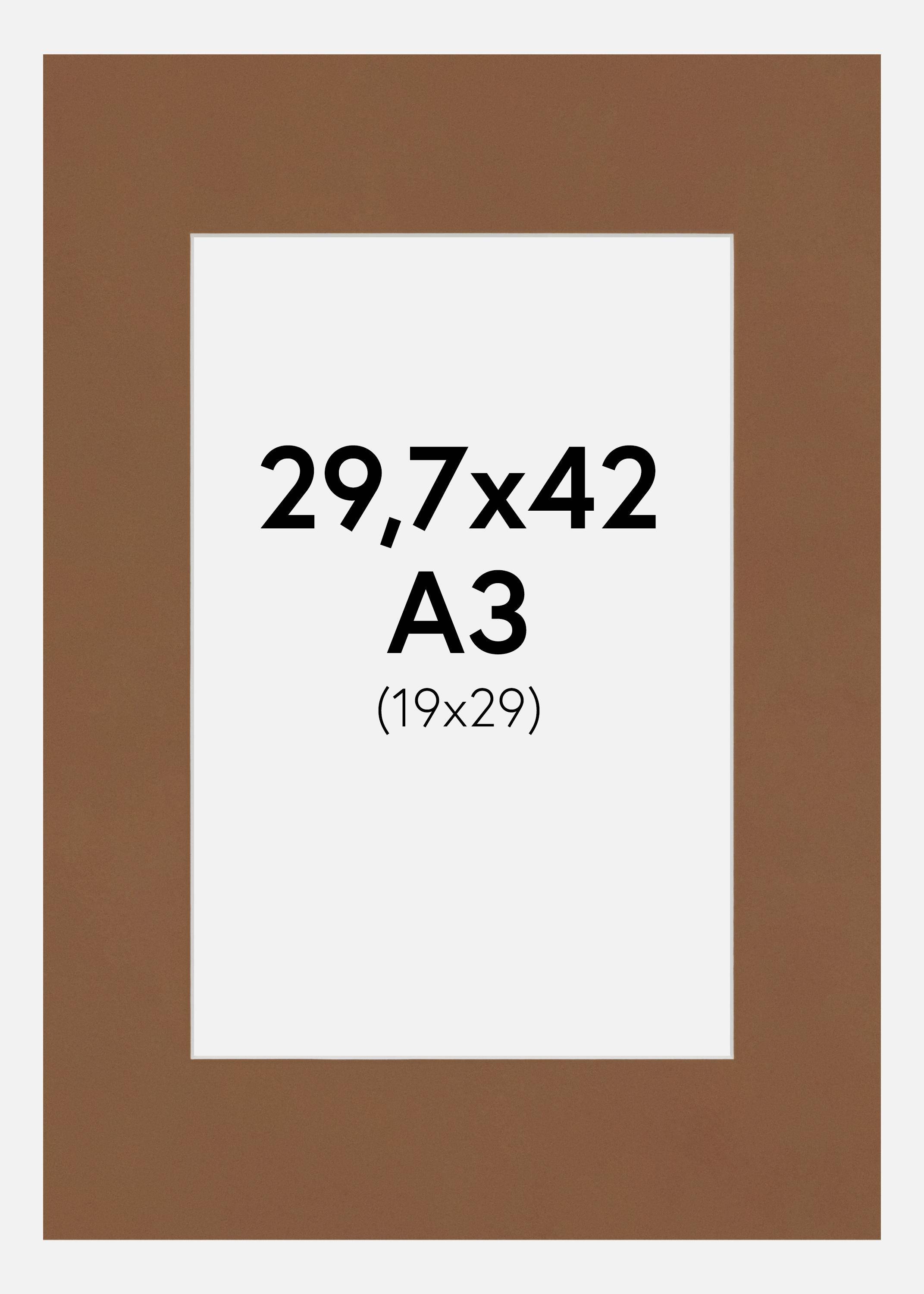 Passepartout Brown Sugar (Vit kärna) A3 29,7x42 cm (19x29)