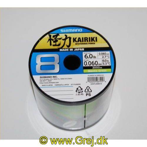 Shimano Kairiki SX8 0.06mm - Brudstyrke:5.3kg - Vælg antal meter