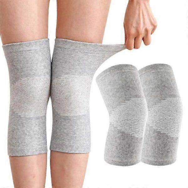 Bambuknäskydd, 2 st sportknäskydd för män och kvinnor, knästöd för artros, elastiska knäskydd (XL)