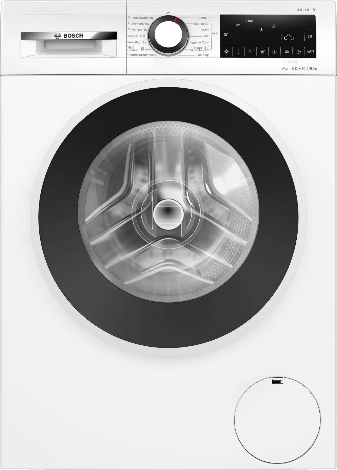 Bosch - WNG2540LSN - Serie 6, Kombinerad tvätt och tork, 10.5/6 kg, max. 1400 varv/min