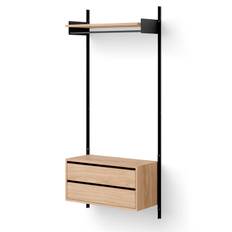 New Works Garderobshylla med lådor Oak / Svart B83,5 cm