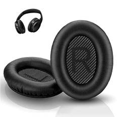 Ersatz Ohrpolster für Bose Quietcomfort 35 Kopfhörer, kompatibel mit QC 45 QC35 ii QC25 QC15 Ae2 Ae2i Ear Headphones Komfortabel und langlebig (Schwarz)