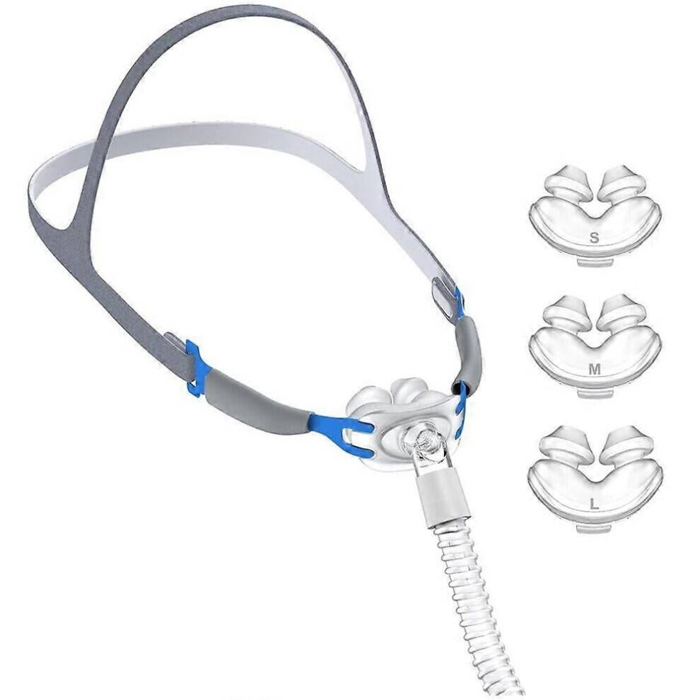 CPAP-næsemaske med Heargear og næsepude, model P2, komplet CPAP-tilbehørssæt, design kompatibel med 22 mm maskine