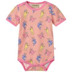 Småfolk Baby Dolphins Kortærmet Baby Body Blossom 56 cm  Lyserød  56 cm  kvinde