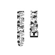 JUANZD 22 mm klockarmband som är kompatibla med Garmin Descent G1 Solar/D2 Mach 1/Descent Mk2 MK2i Camouflage Silikonrem Armband Tillbehör(White,7X (51mm))