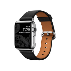 Apple Watch (42/44/SE/45/46/49mm) - Deluxe™ Classic Læder Rem - Black