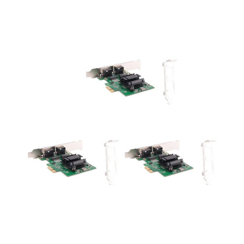 3X 2-Port Gigabit PCIe Network Card 1000M Dual PCI Express Ethernet Adapter with 82571EB LAN NIC Card for Windows