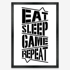 #4 Eat sleep game repeat - Plakat