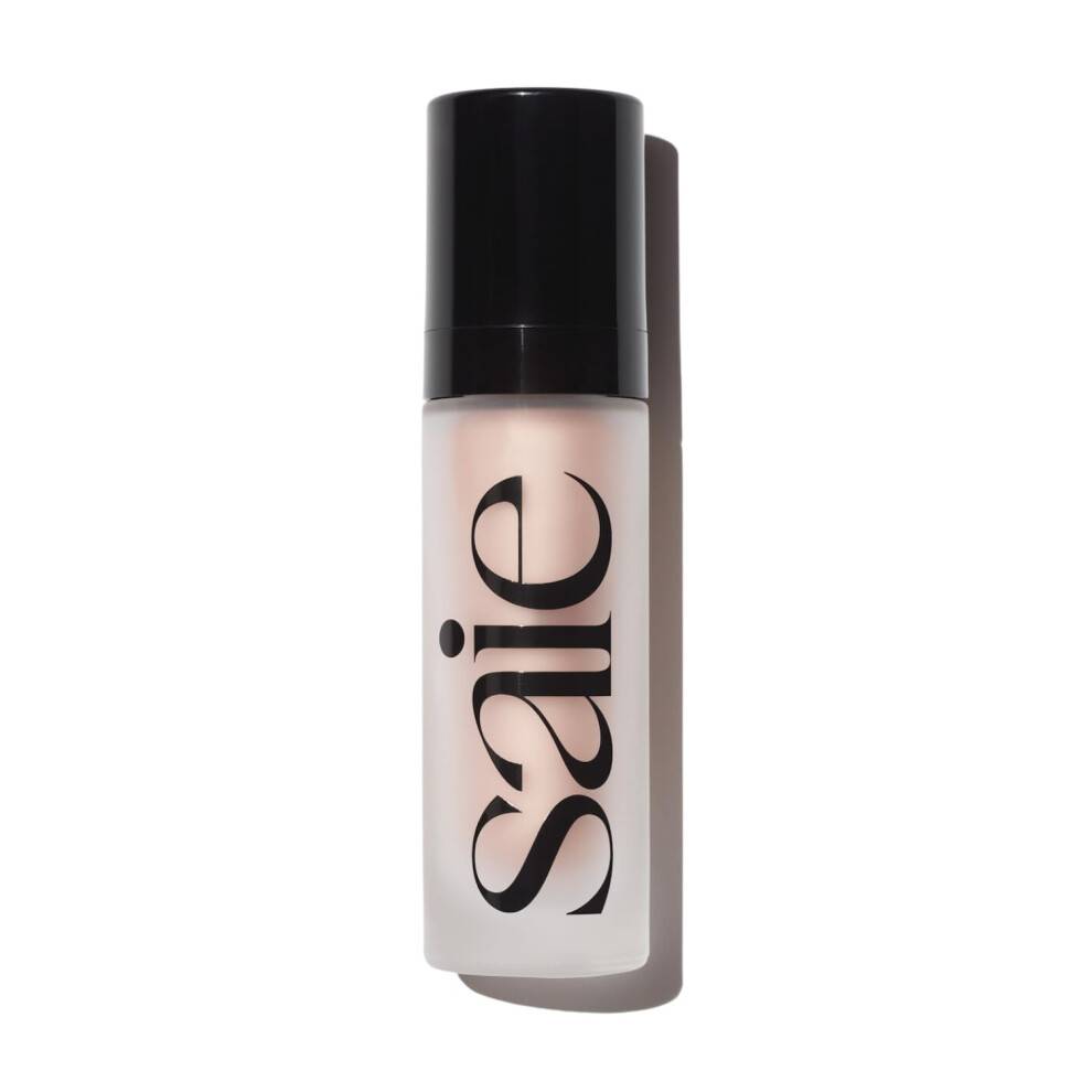 Saie Glowy Super Gel Lightweight Illuminator - Luminizer och Makeup Primer för glödande hud - berikad med vitamin C Hydrating Squalane Oil - Sli