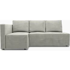 IKEA - Friheten Sofa Bed with Left Chaise Cover, Silver Grey, Cotton - Bemz