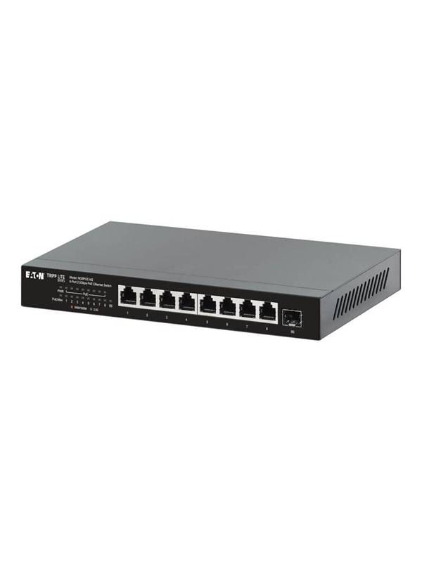 Eaton Tripp Lite series Desktop Gigabit Ethernet Unmanaged Switch PoE+ Pass-Through 8-Port 2.5 Gbps 100W Metal