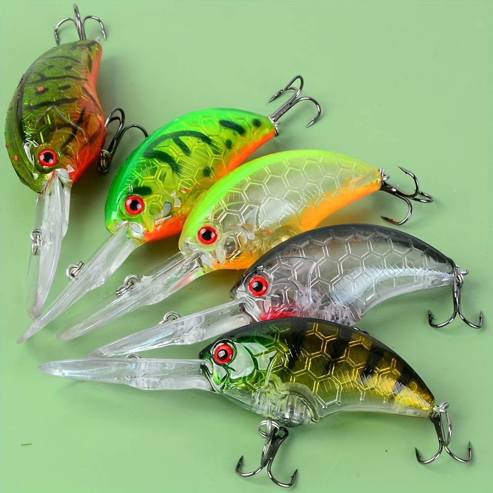5pcs Surface Crankbait Fishing Lure 9.5cm/3.74inch 12g/0.423oz Shallow Range Floating Crank Artificial Baits Pike