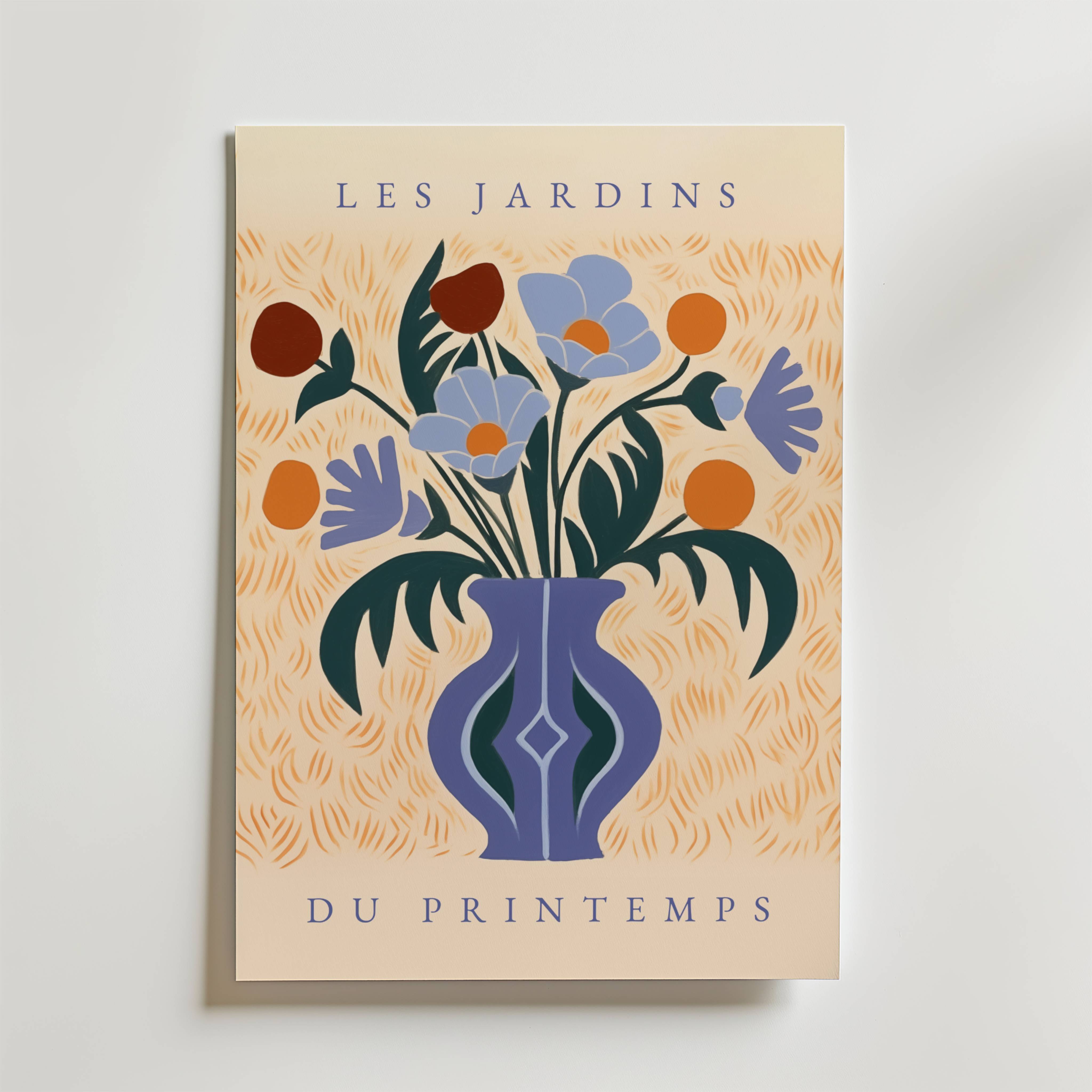 Les Jardins du Printemps Poster - Premium Canvas 100x140 cm