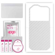 apgo Protective Skin Sticker for the back compatible with Cat S60, Wrap Film, Foil, Vinyl - Pattern Transparent Carbon
