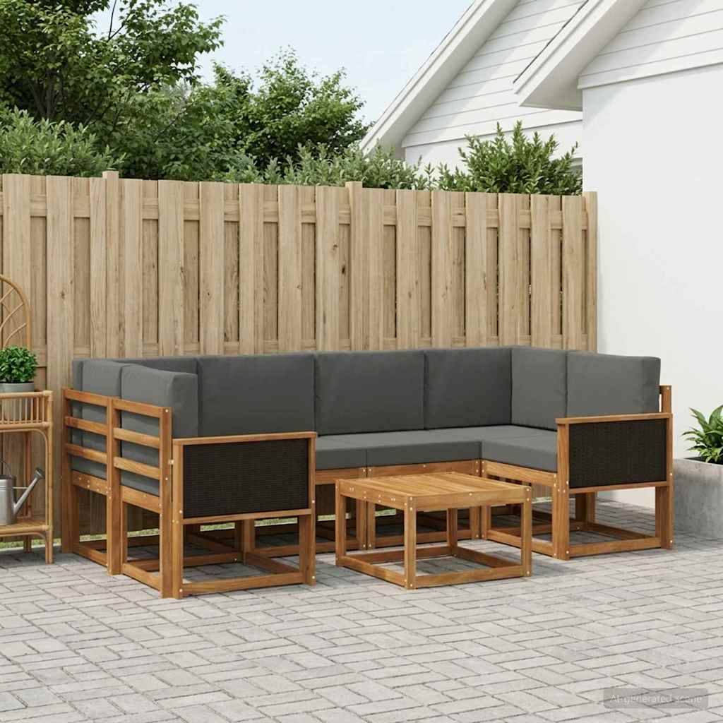 vidaXL Udendørs sofagruppe 5 stk. Naturlig og Antracit